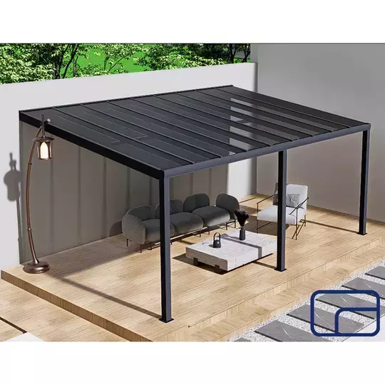 Wall Mounted Polycarbonate Pergola 3x5m